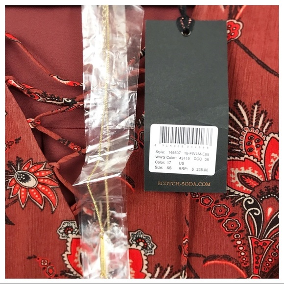 NWT Scotch & Soda Ruffle Drop Hem Dress Size XS - Picture 8 of 14